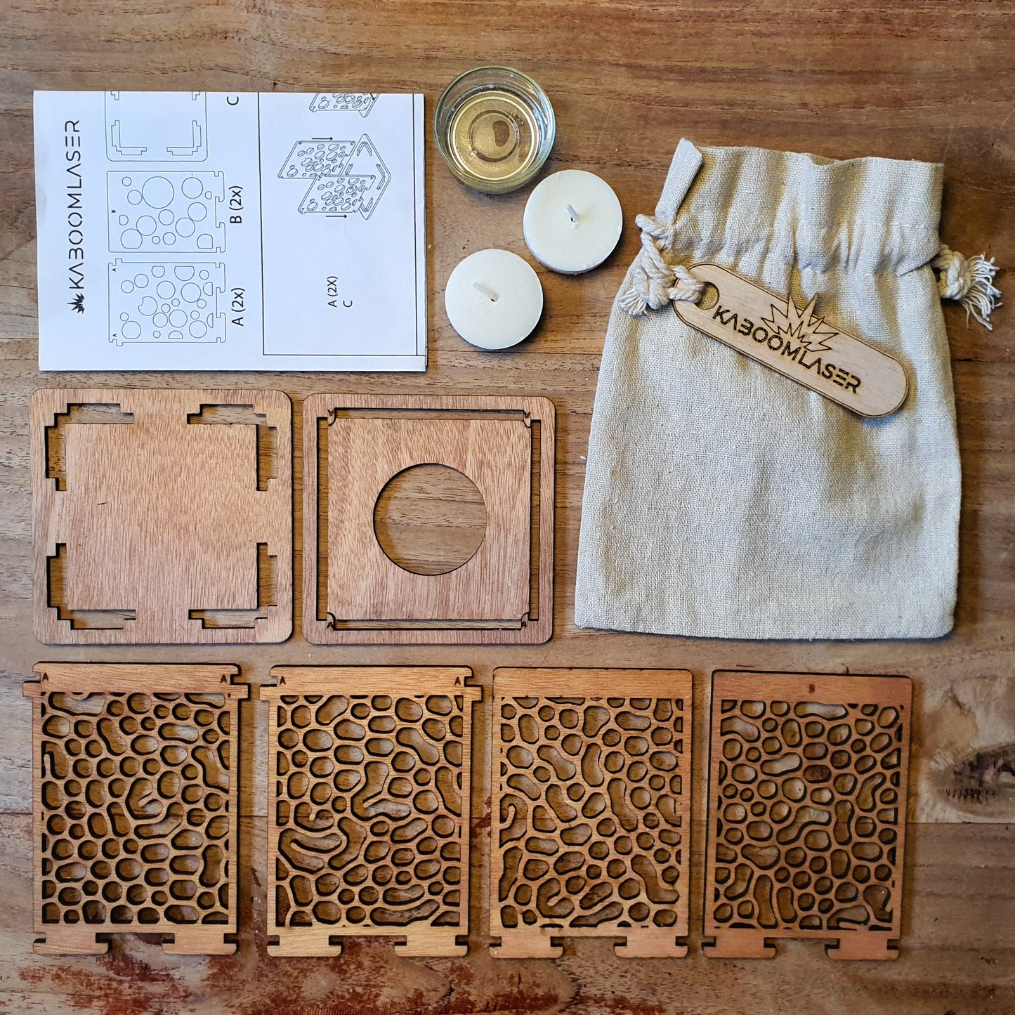 Quiet Waves waxinelichthouder - kaboomlaser