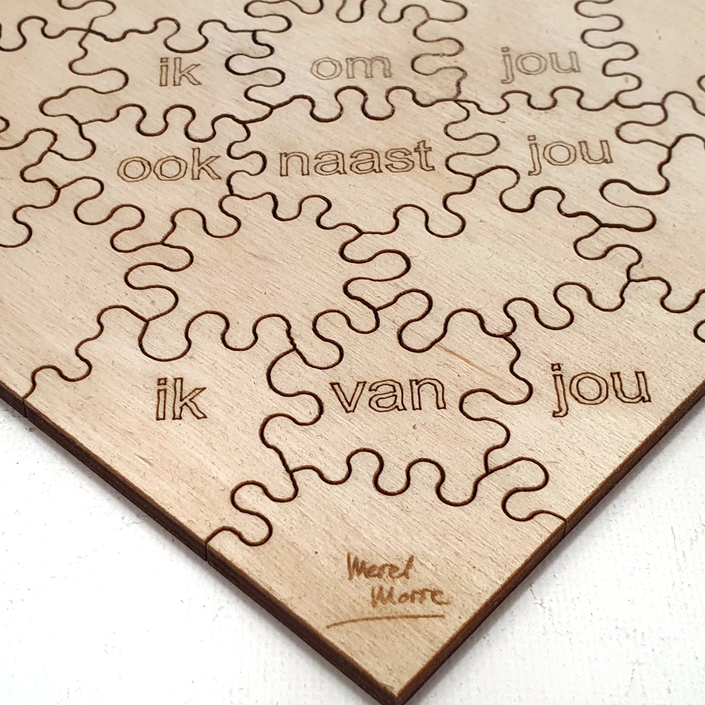 Ik van jou Hart | Houten Puzzel | Chaos serie - 96 stukjes - kaboomlaser