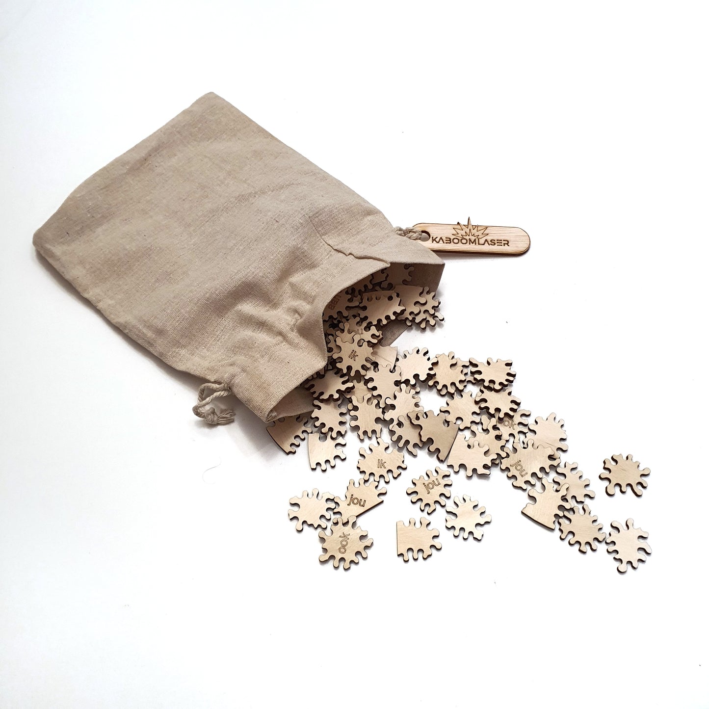 Ik van jou Hart | Houten Puzzel | Chaos serie - 96 stukjes - kaboomlaser