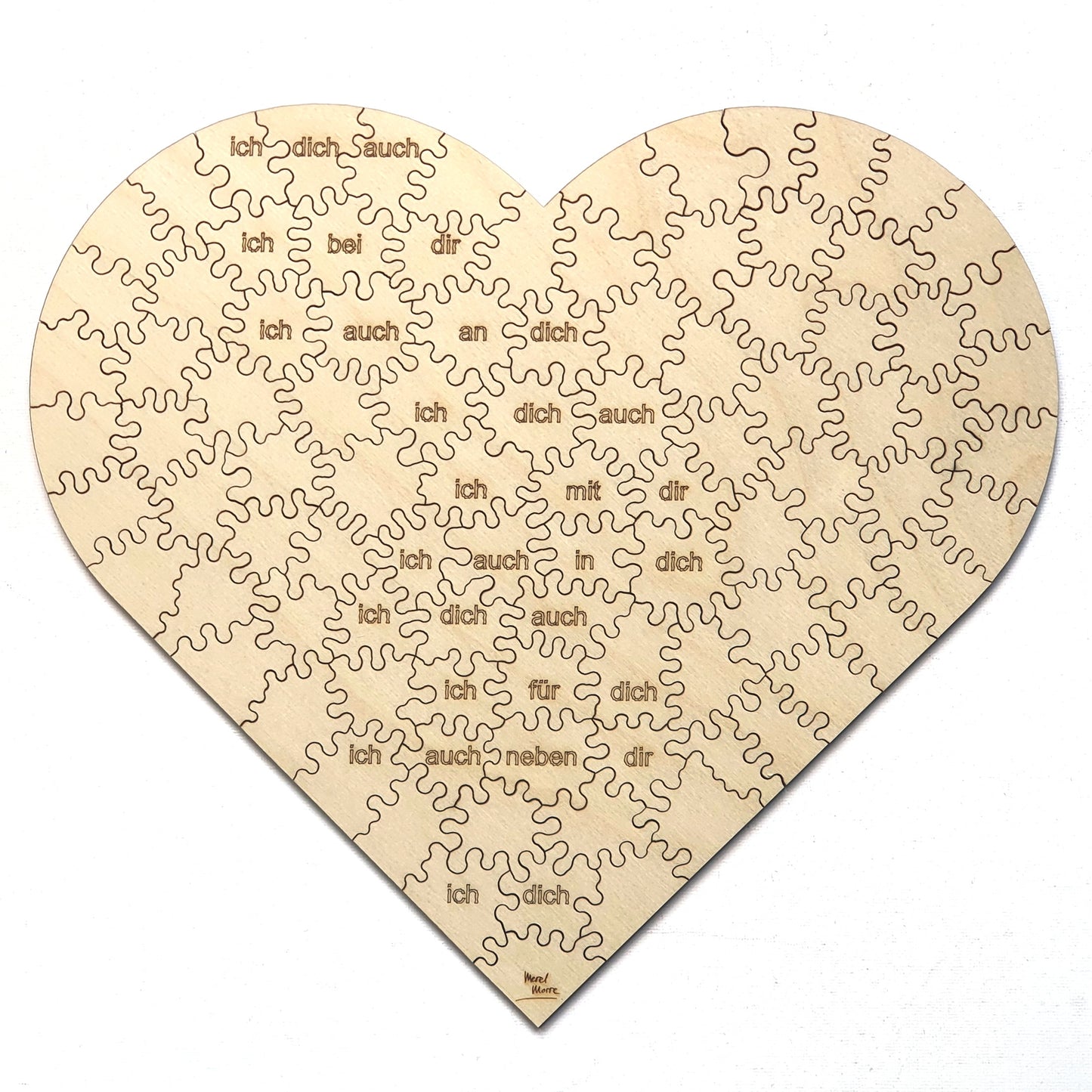 Ik van jou Hart | Houten Puzzel | Chaos serie - 96 stukjes - kaboomlaser