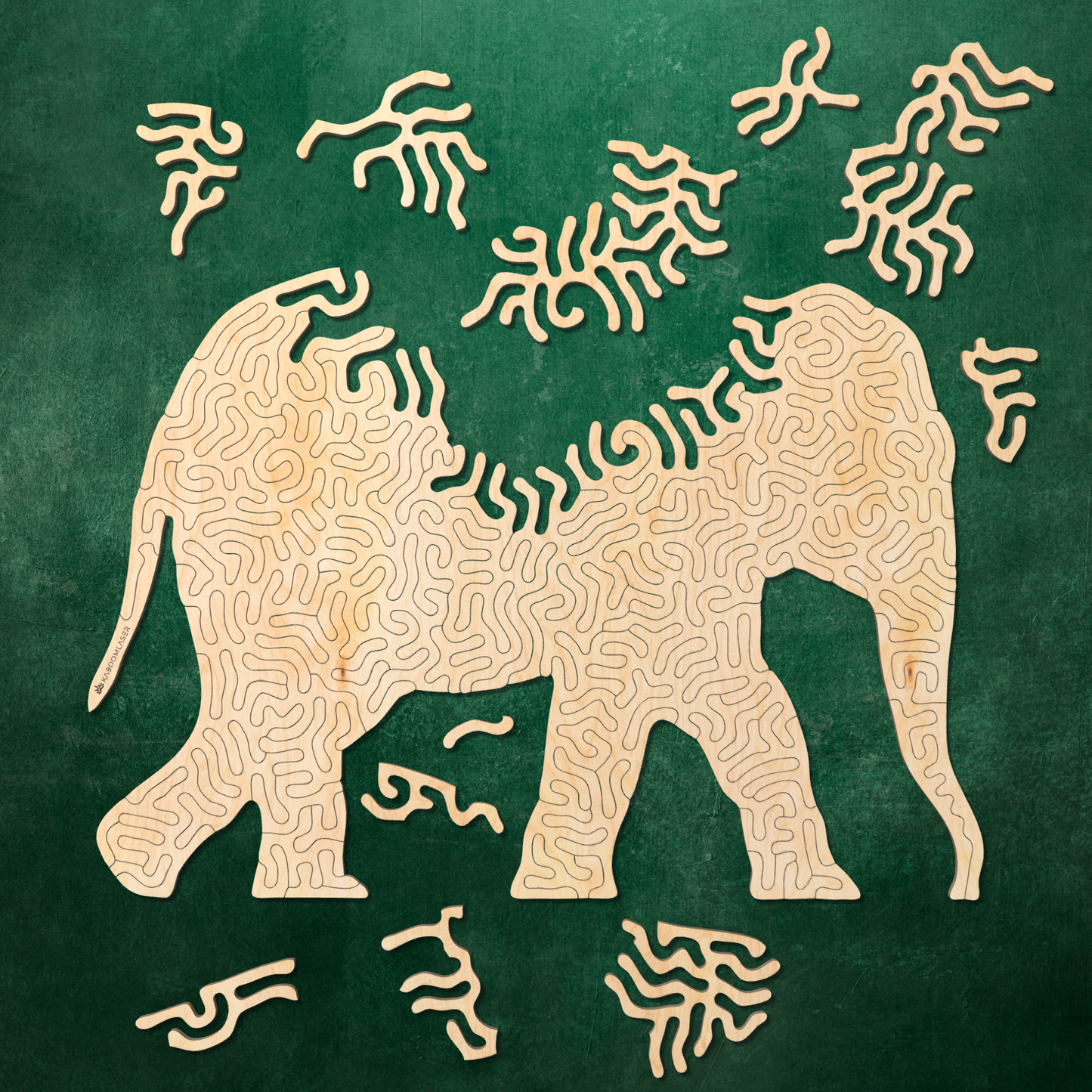 Elephant | Wooden Puzzle | Entropy series | 81 pieces