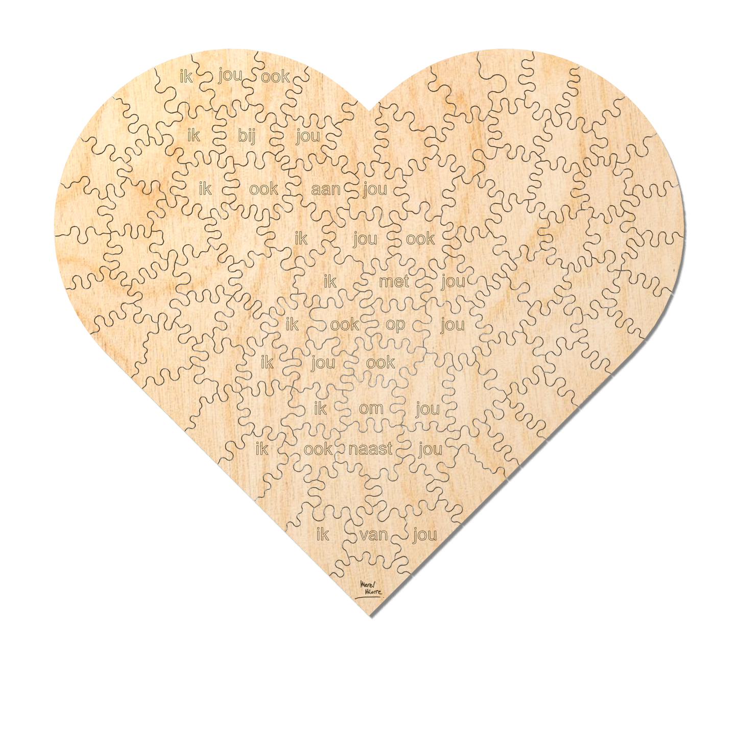 I love you Heart | Wooden Puzzle | Chaos series - 96 pieces