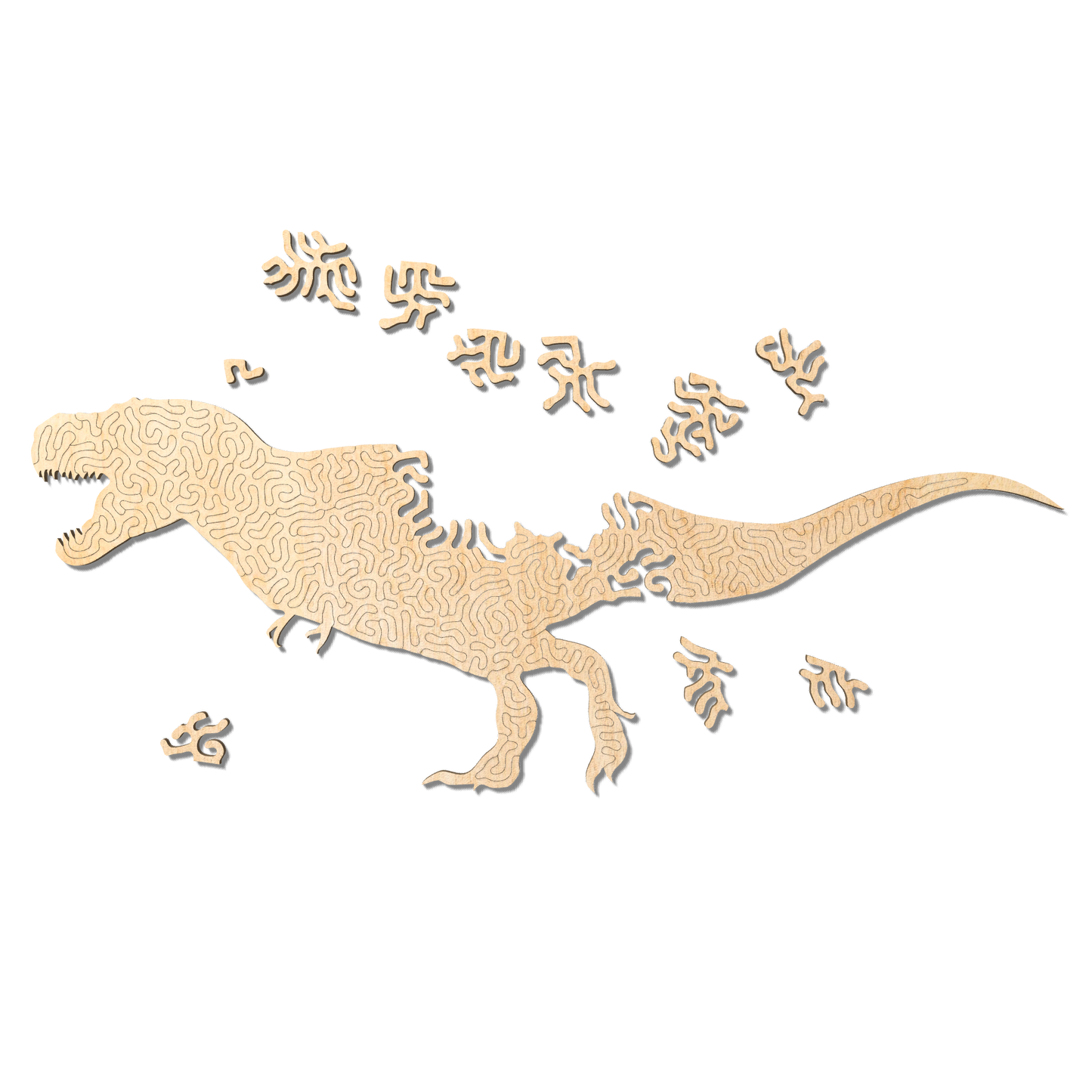 T-Rex | Wooden Dinosaur Puzzle | Entropy series | 78 pieces