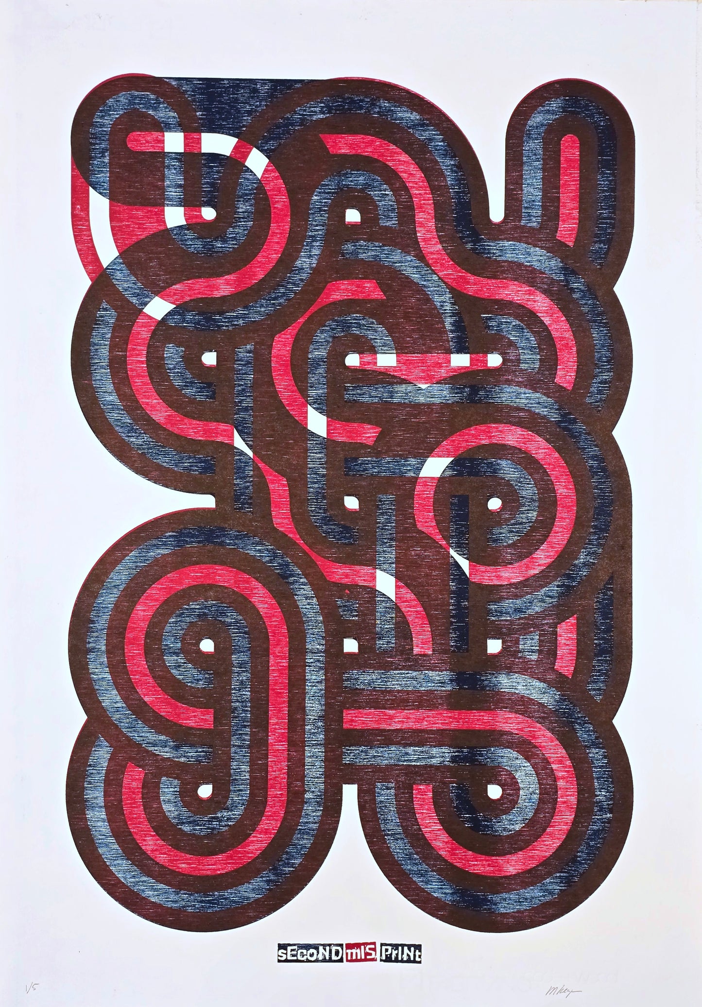 Second Misprint, Wood Relief Print, 50x70cm, Edition of 5