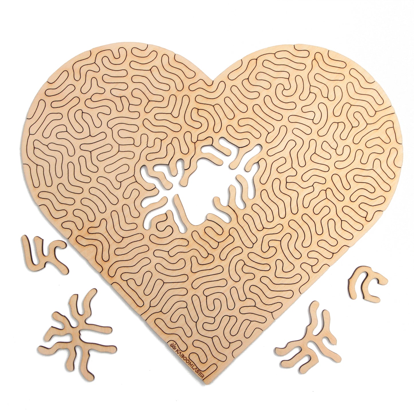 Gebroken Hart L | Houten Puzzel | Entropy serie | 65 stukjes - kaboomlaser