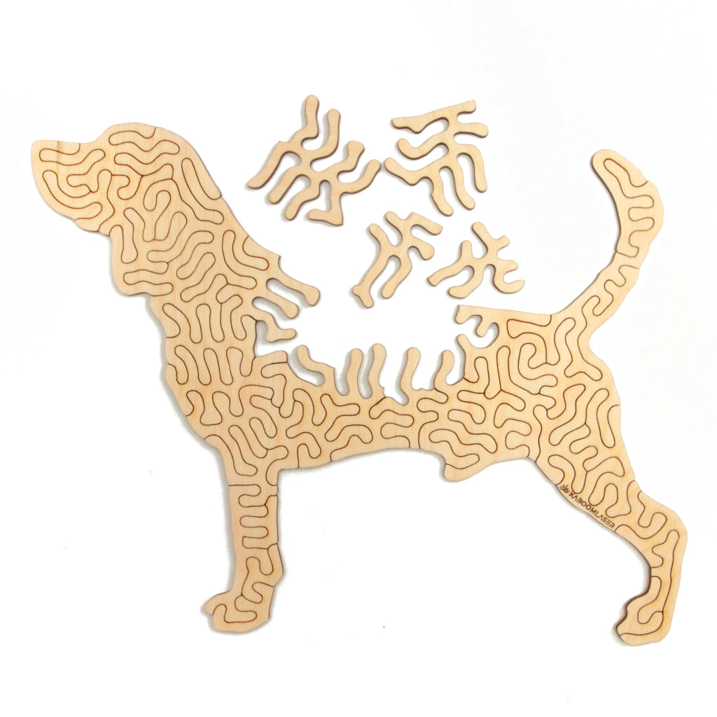 Hond | Houten puzzel | Entropy serie | 38 stukjes - kaboomlaser